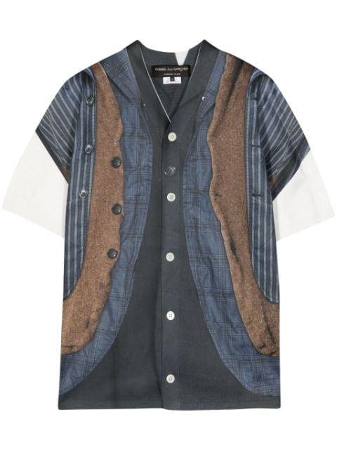 graphic-print short-sleeve cardigan by COMME DES GARCONS