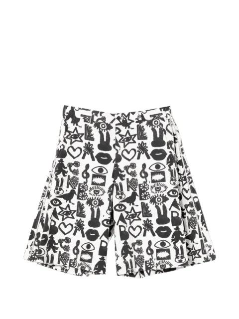 graphic-print zip shorts by COMME DES GARCONS