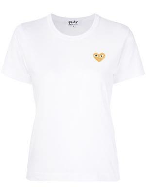 heart-appliqué T-shirt by COMME DES GARCONS