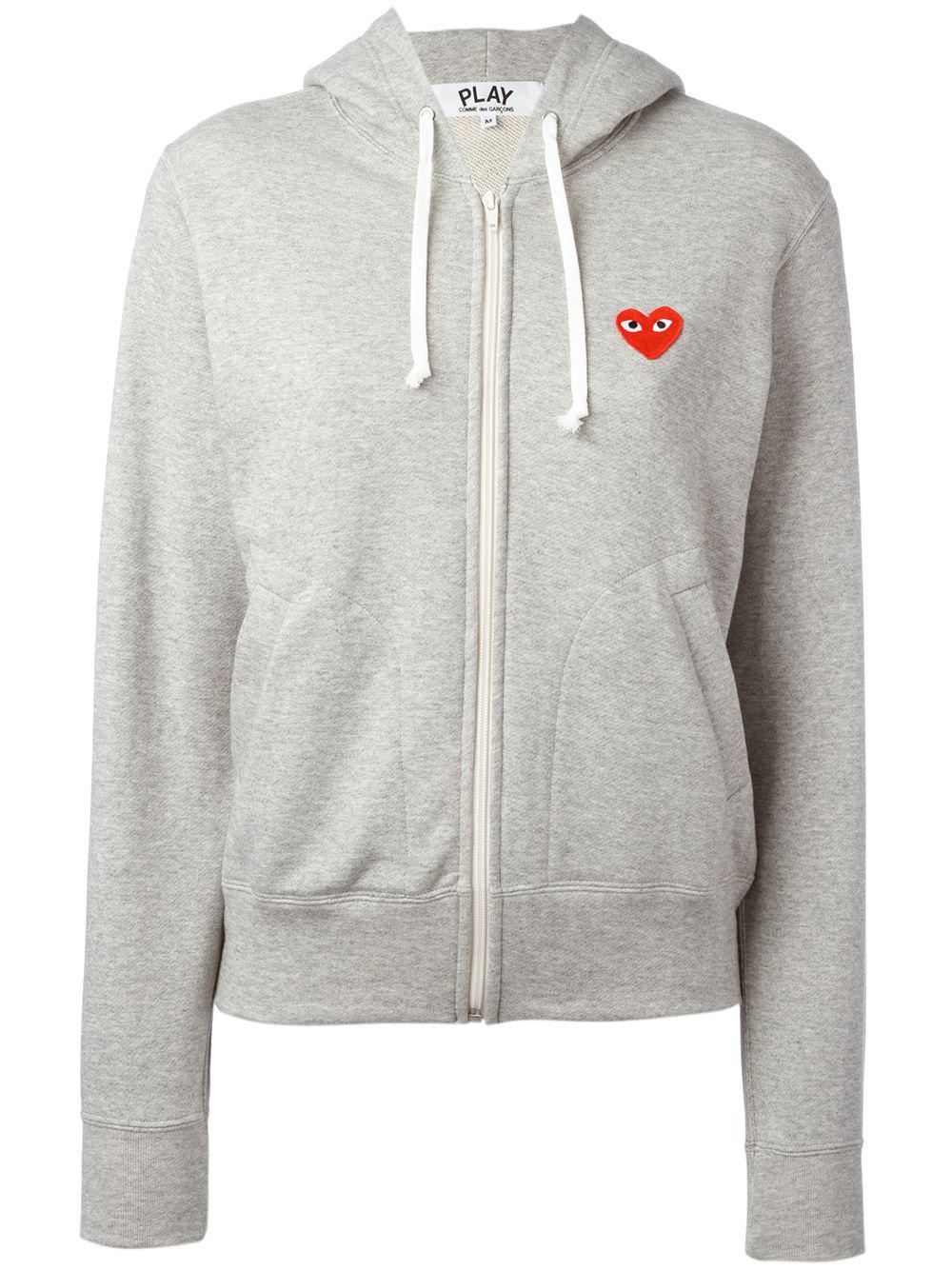 heart-appliqué cotton hoodie by COMME DES GARCONS