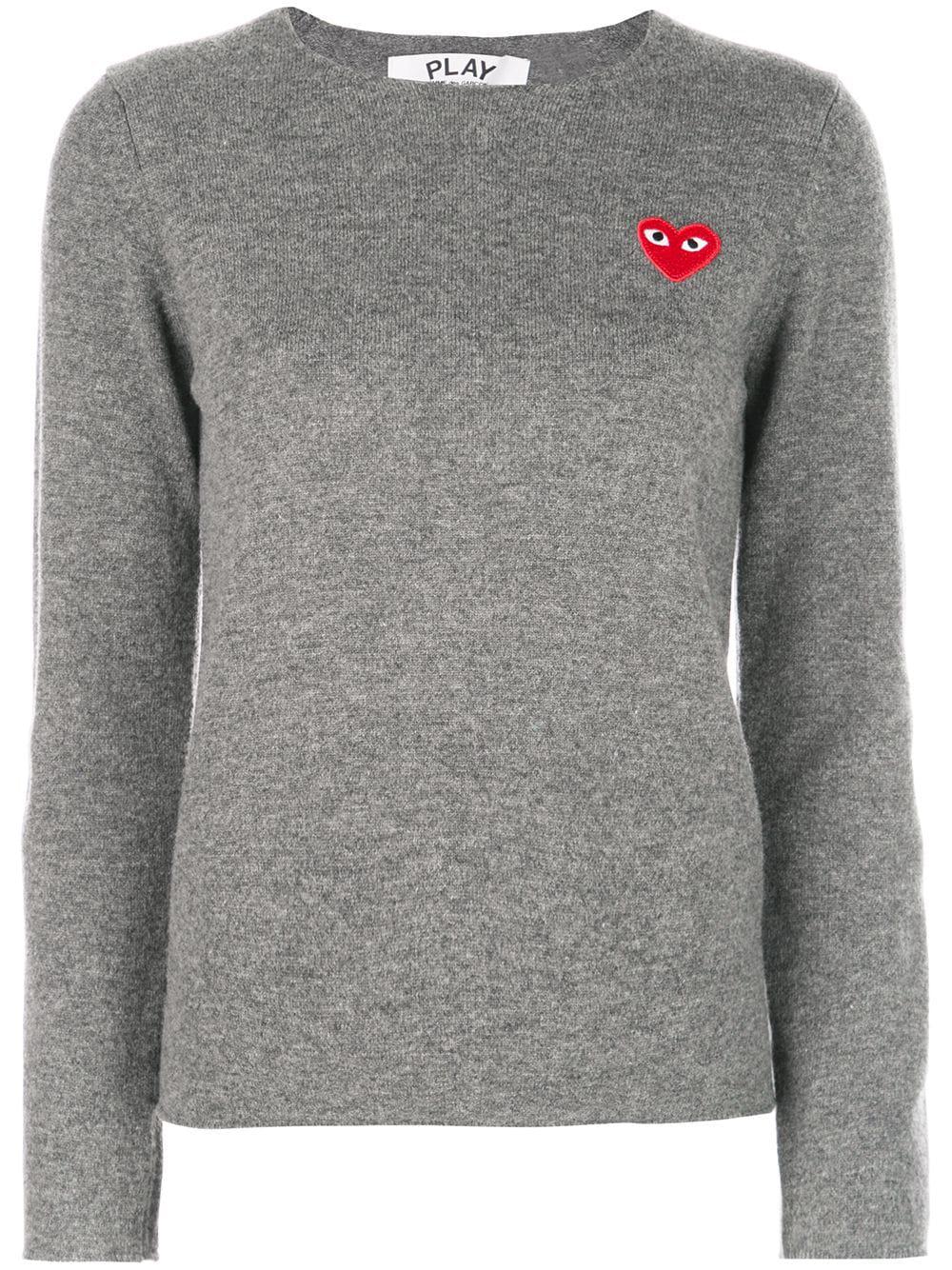 heart-appliqué sweater by COMME DES GARCONS