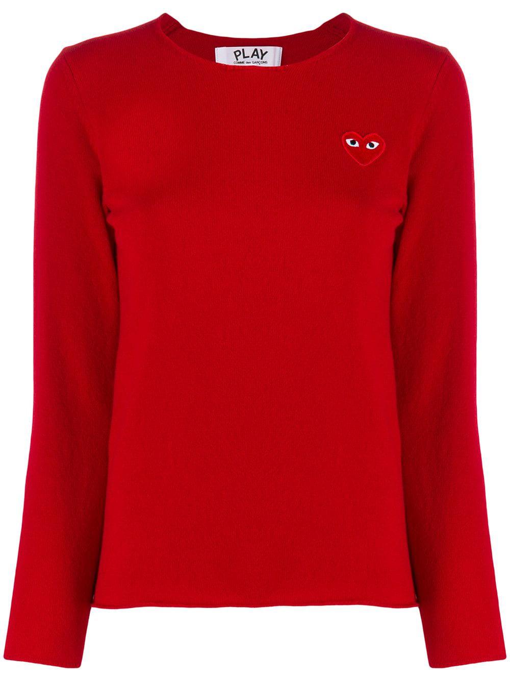 heart-appliqué sweater by COMME DES GARCONS