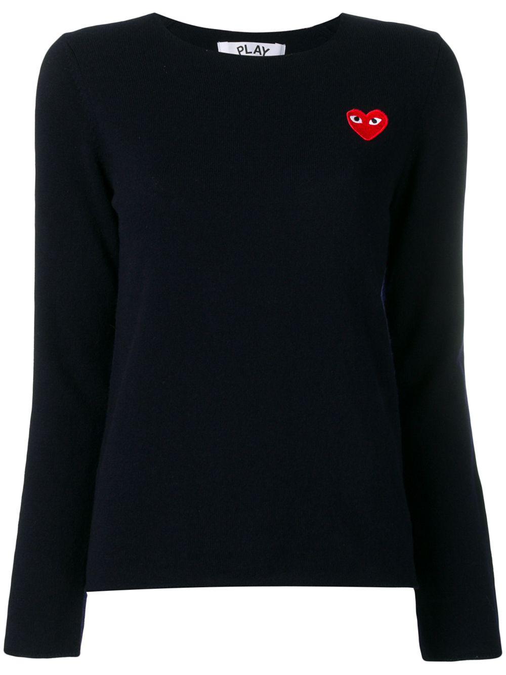 heart-appliqué sweater by COMME DES GARCONS