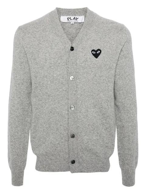 heart-emblem v-neck cardigan by COMME DES GARCONS