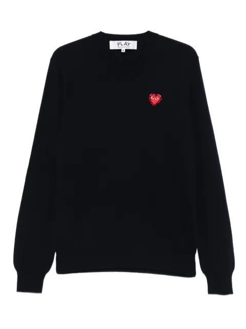 heart-emblem v-neck sweater by COMME DES GARCONS