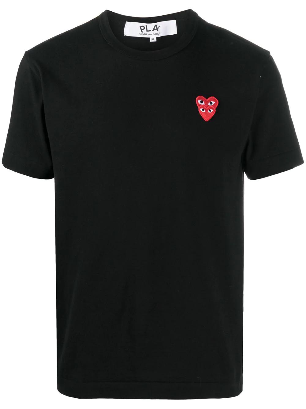 heart-embroidered crew-neck T-shirt by COMME DES GARCONS