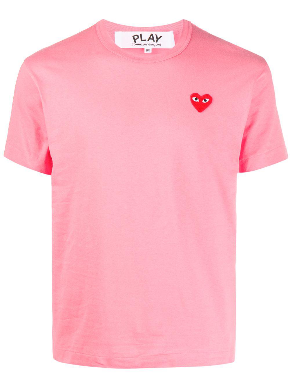 heart embroidered round neck T-shirt by COMME DES GARCONS