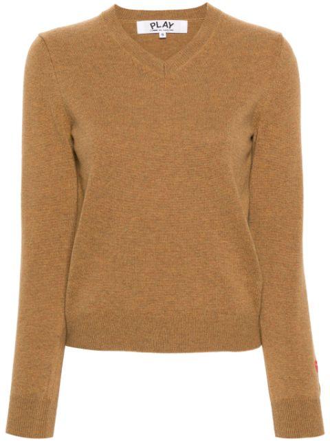 heart logo-appliqué wool jumper by COMME DES GARCONS