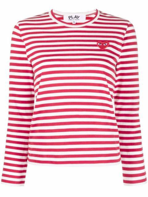 heart-motif striped top by COMME DES GARCONS