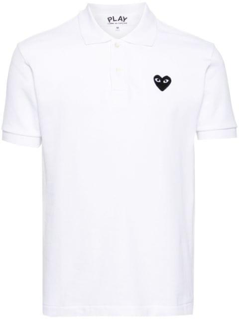 heart-patch cotton polo shirt by COMME DES GARCONS