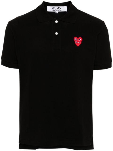 heart-patch cotton polo shirt by COMME DES GARCONS