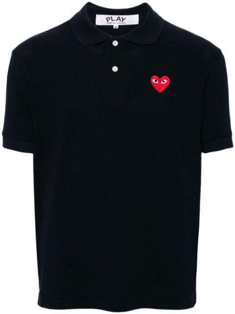 heart-patch cotton polo shirt by COMME DES GARCONS