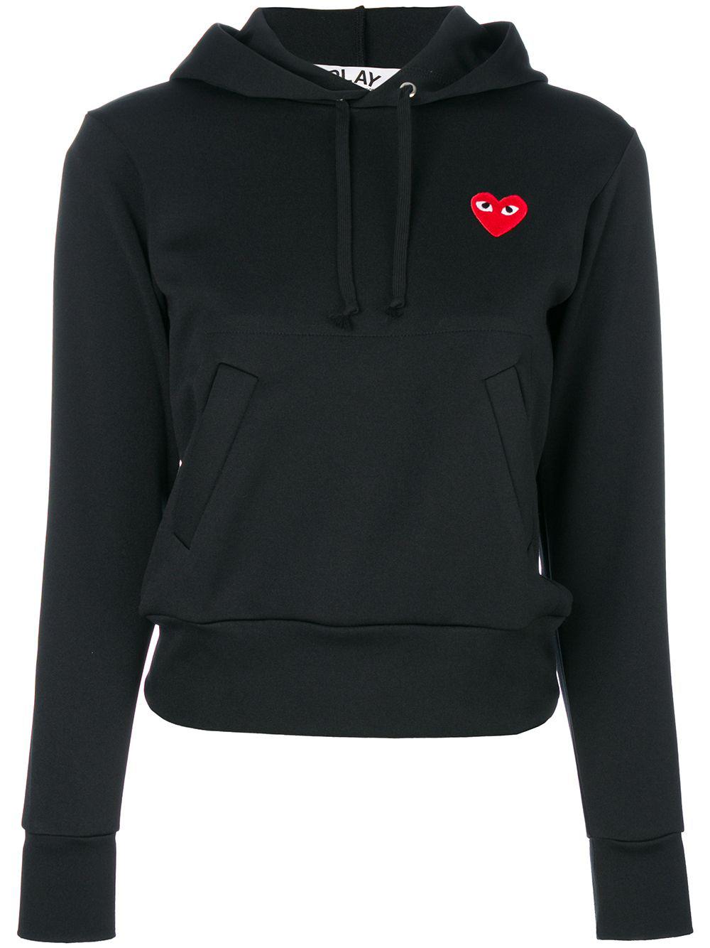 heart-patch drawstring hoodie by COMME DES GARCONS
