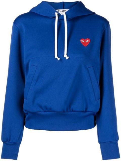 heart-patch drawstring hoodie by COMME DES GARCONS