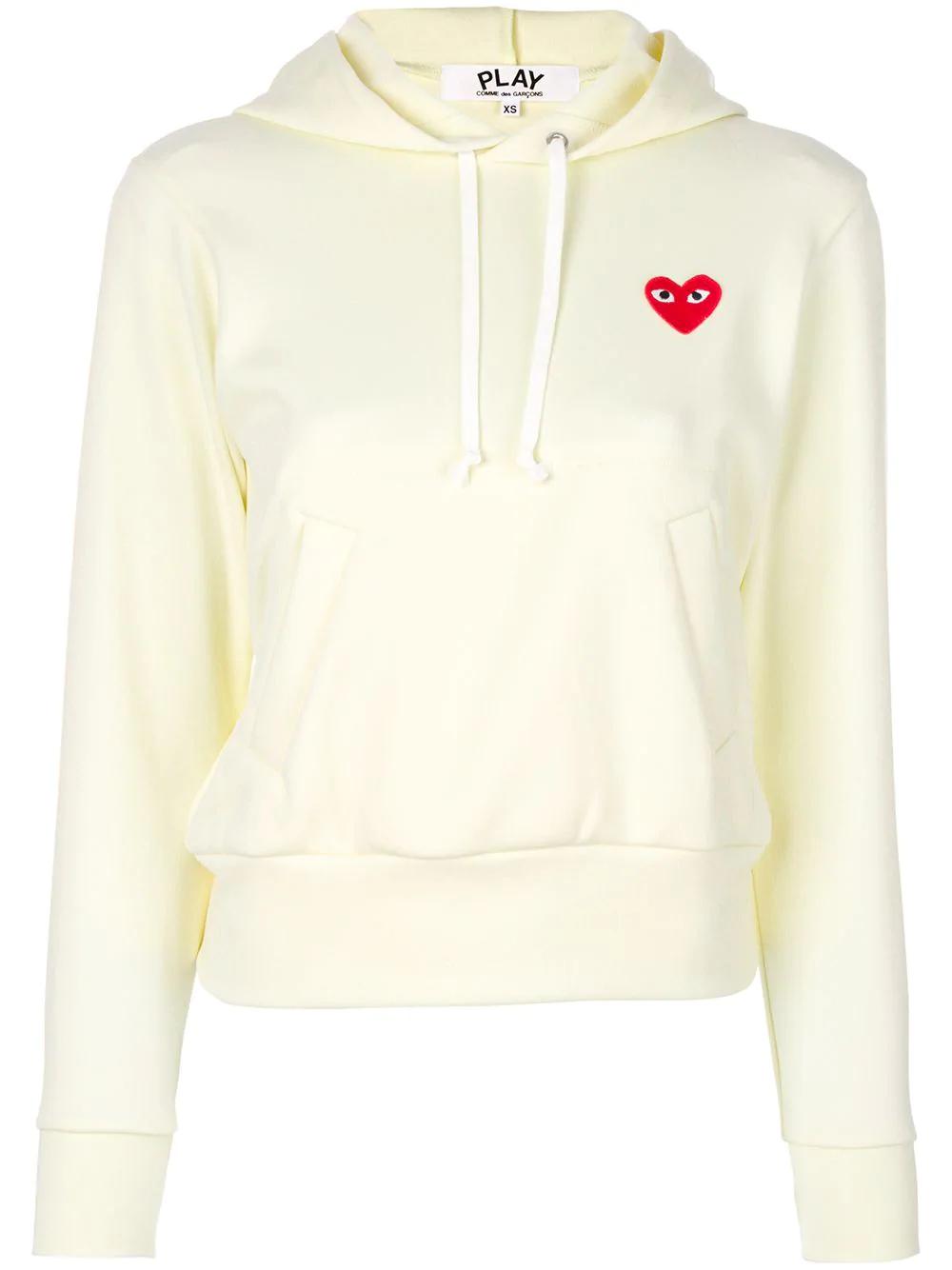 heart-patch long-sleeve hoodie by COMME DES GARCONS