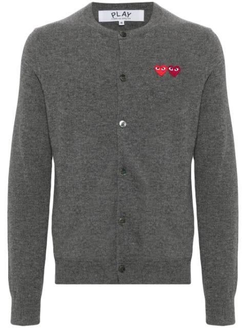 heart-patch wool cardigan by COMME DES GARCONS