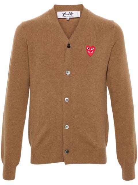 heart-patch wool cardigan by COMME DES GARCONS