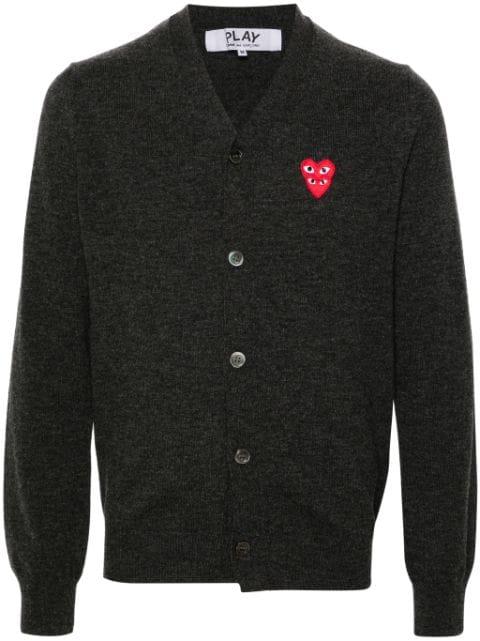 heart-patch wool cardigan by COMME DES GARCONS