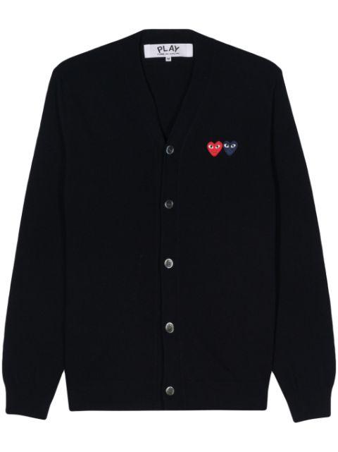 heart-patch wool cardigan by COMME DES GARCONS