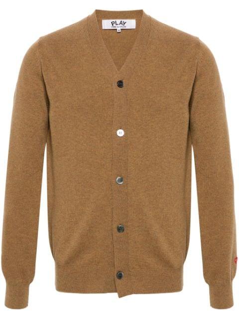heart-patch wool cardigan by COMME DES GARCONS