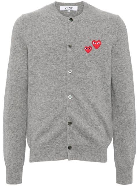 heart-patch wool cardigan by COMME DES GARCONS