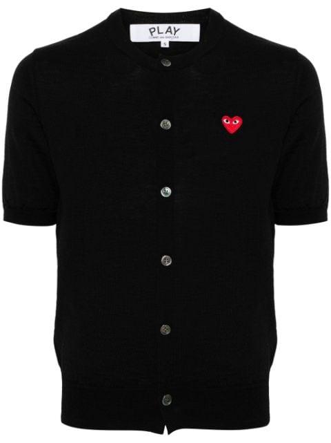 heart-patch wool cardigan by COMME DES GARCONS