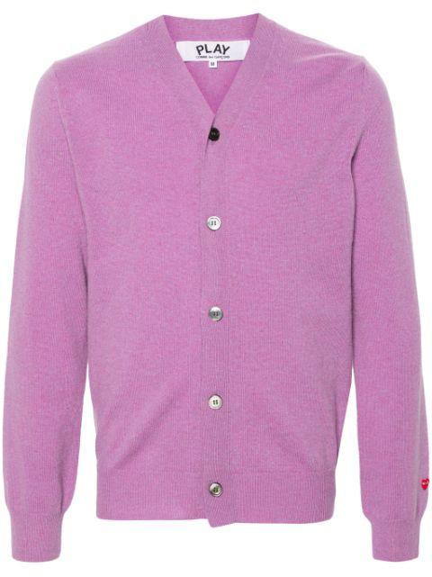 heart-patch wool cardigan by COMME DES GARCONS