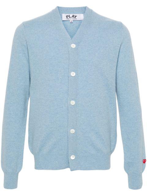 heart-patch wool cardigan by COMME DES GARCONS