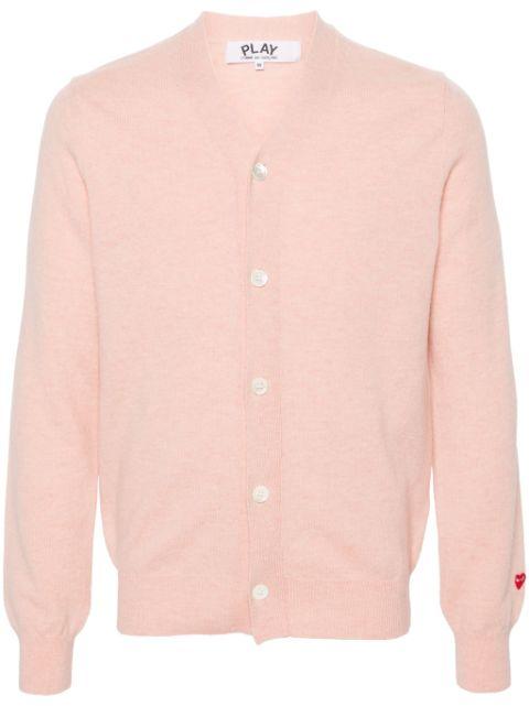 heart-patch wool cardigan by COMME DES GARCONS