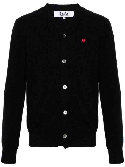 heart-patch wool cardigan by COMME DES GARCONS