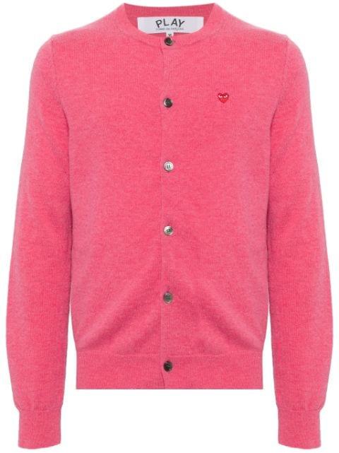 heart-patch wool cardigan by COMME DES GARCONS