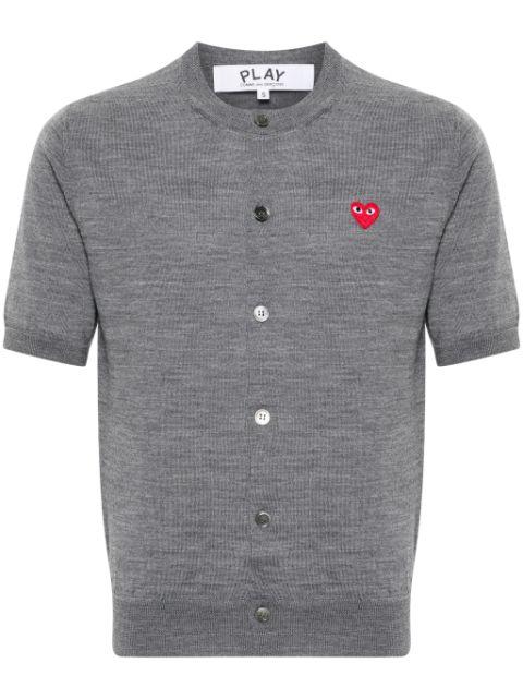 heart-patch wool cardigan by COMME DES GARCONS