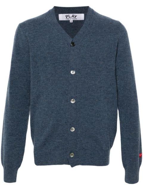 heart-patch wool cardigan by COMME DES GARCONS