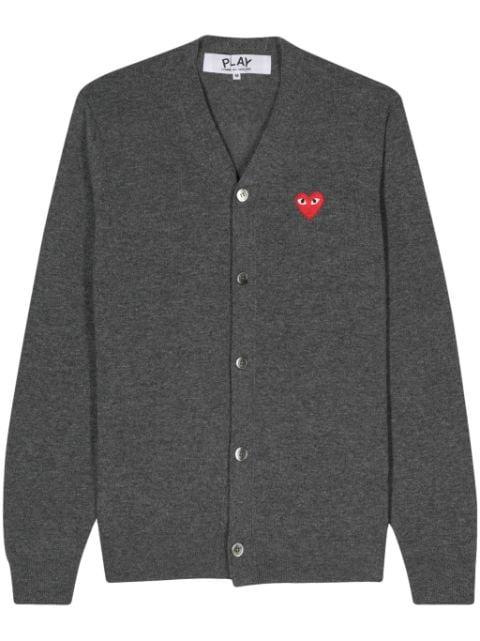 heart-patch wool cardigan by COMME DES GARCONS
