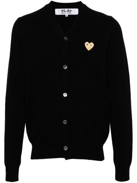 heart-patch wool cardigan by COMME DES GARCONS