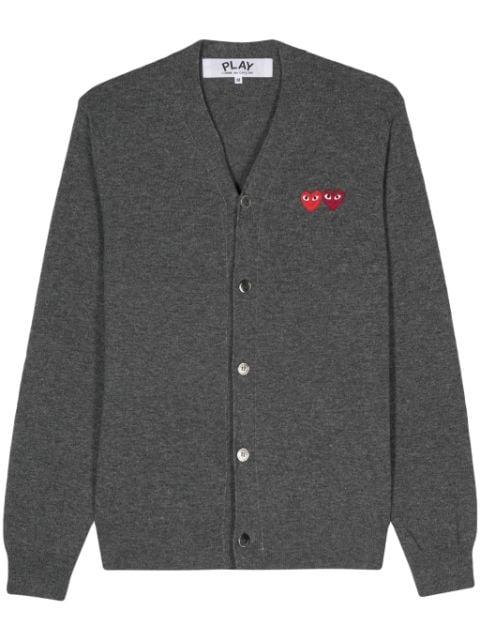 heart-patch wool cardigan by COMME DES GARCONS