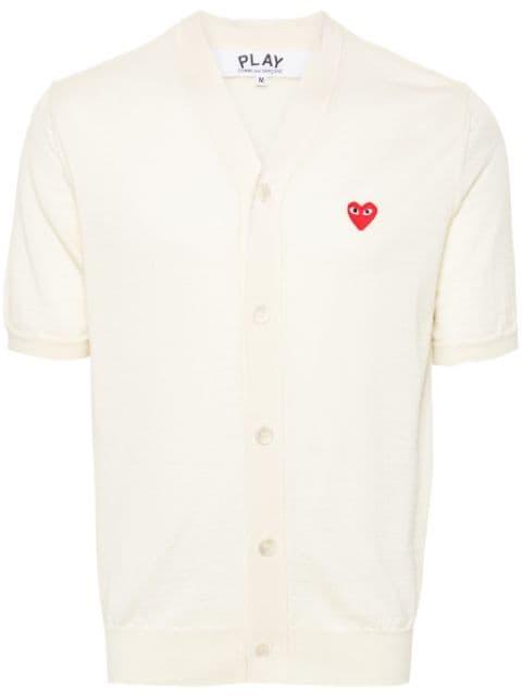 heart-patch wool cardigan by COMME DES GARCONS