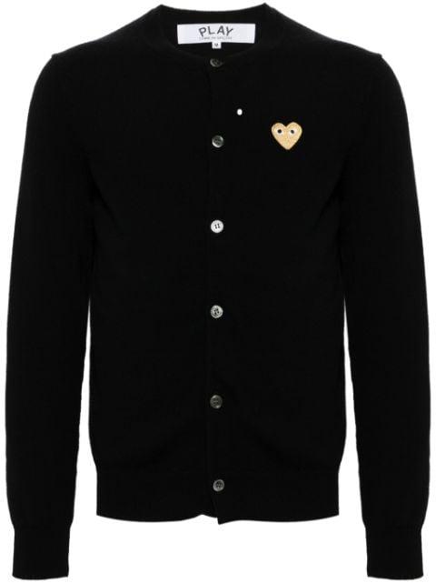 heart-patch wool cardigan by COMME DES GARCONS