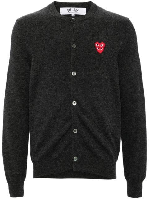 heart-patch wool cardigan by COMME DES GARCONS