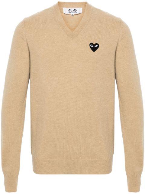 heart-patch wool jumper by COMME DES GARCONS