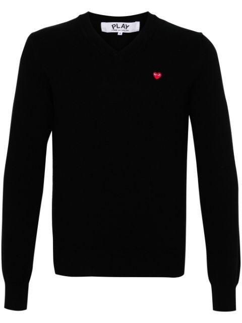 heart-patch wool jumper by COMME DES GARCONS