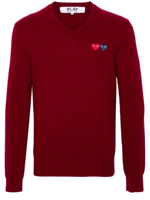 heart-patch wool jumper by COMME DES GARCONS