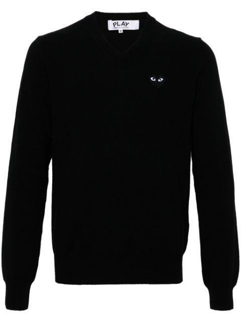 heart-patch wool jumper by COMME DES GARCONS