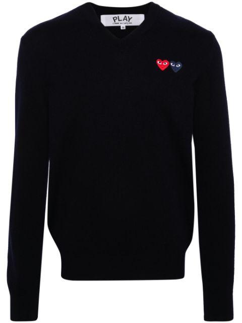 heart-patch wool jumper by COMME DES GARCONS