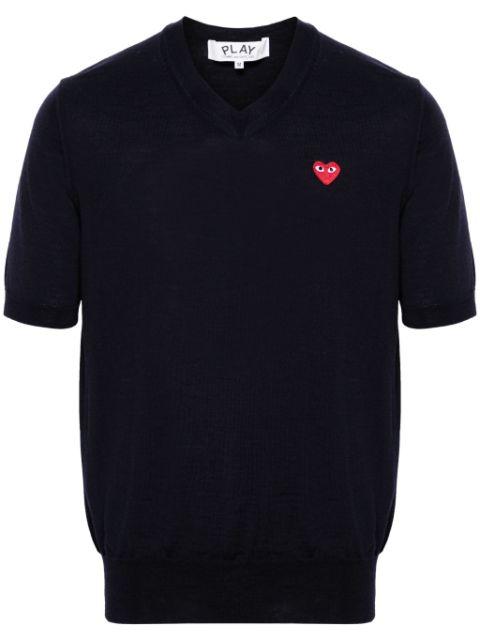 heart-patch wool jumper by COMME DES GARCONS