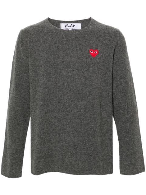 heart-patch wool jumper by COMME DES GARCONS