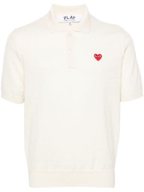 heart-patch wool polo shirt by COMME DES GARCONS