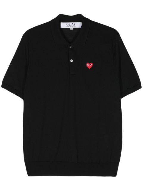 heart-patch wool polo shirt by COMME DES GARCONS