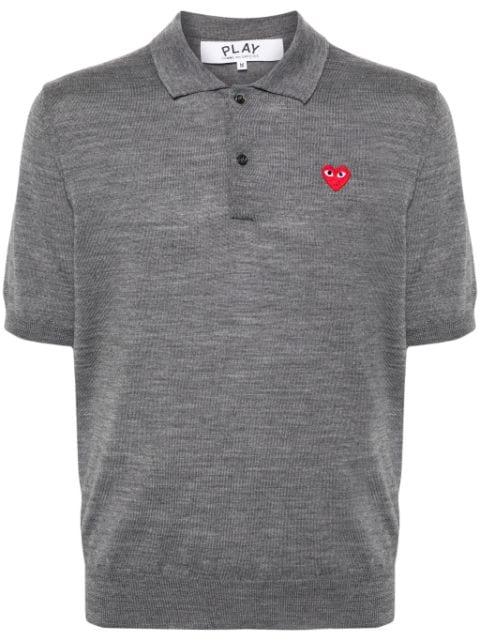 heart-patch wool polo shirt by COMME DES GARCONS