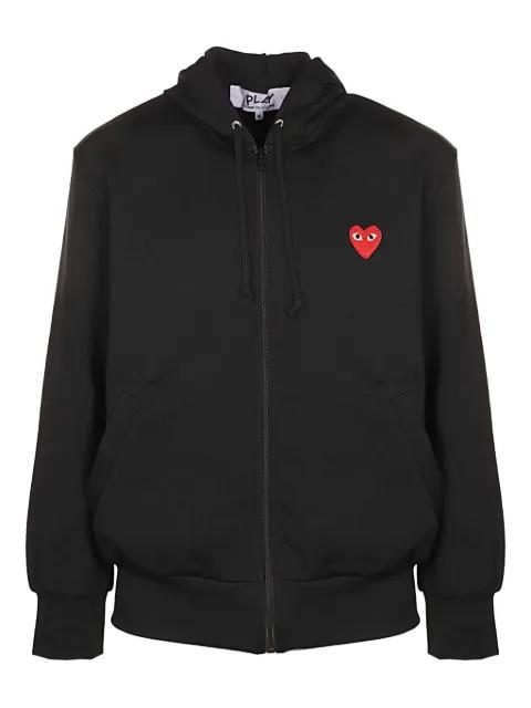 heart-patch zip-up hoodie by COMME DES GARCONS